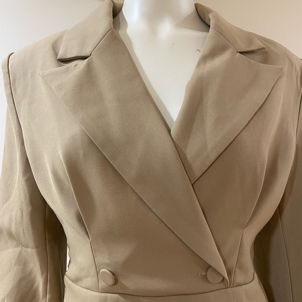 Cider Collar Solid Button Mini Dress - image 7